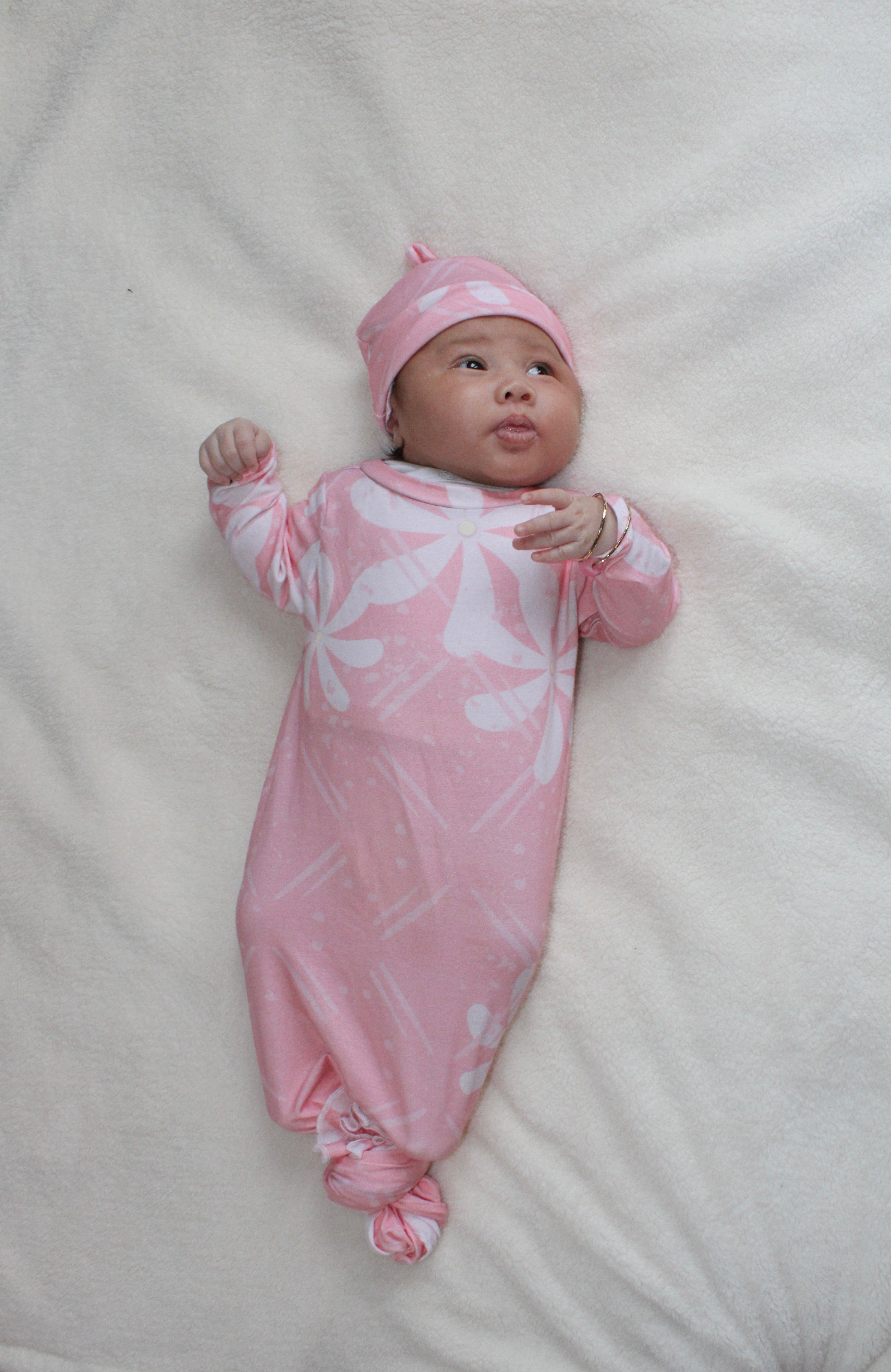 Knotted Gown w/Matching Beanie - Tiare