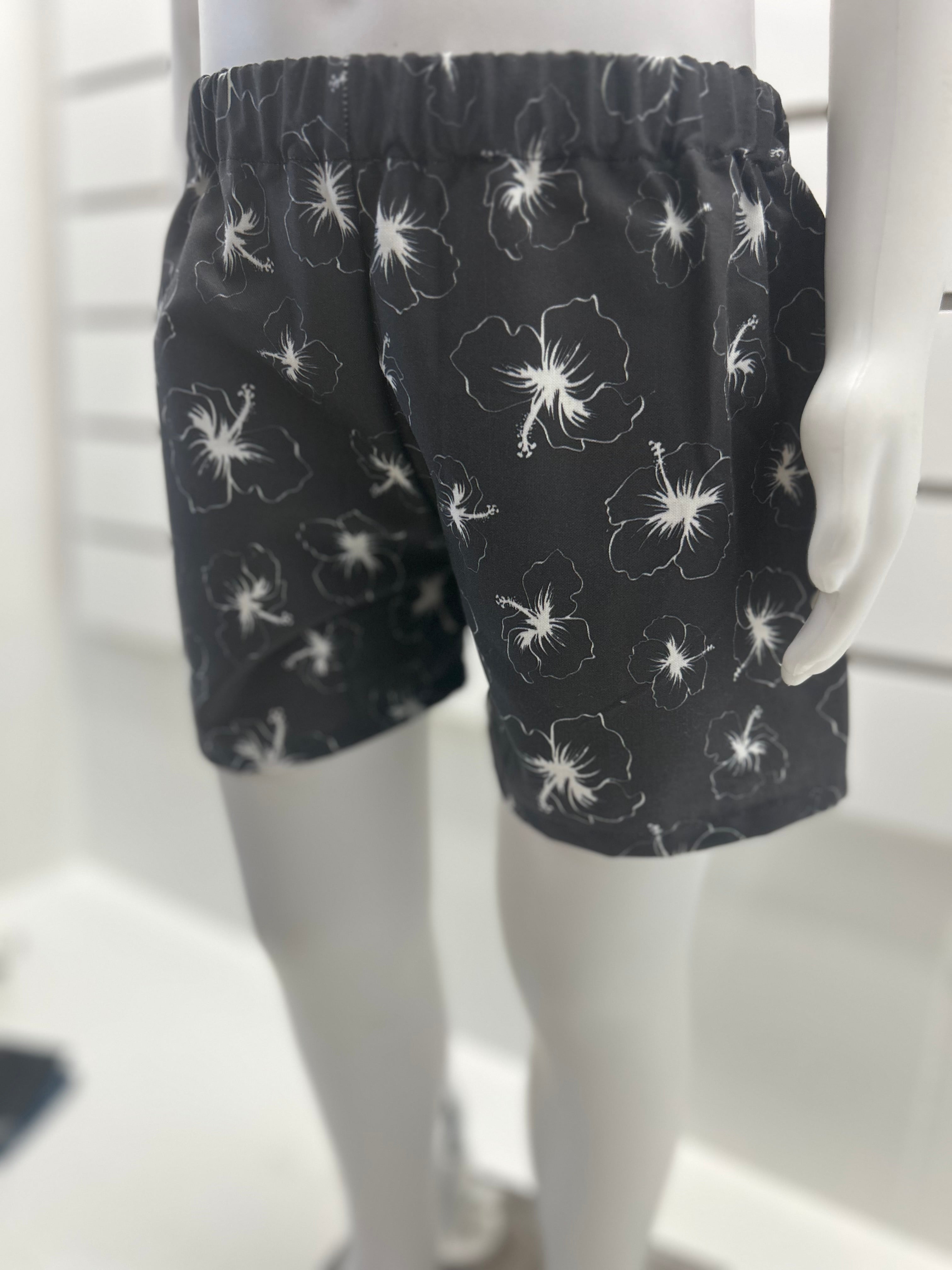 Keiki Shorts - 'Ele Ele Hibiscus