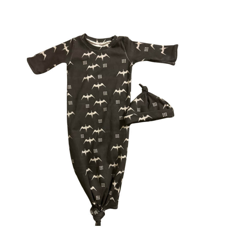 Knotted Gown/w Matching Beanie - 'Ele Ele Iwa
